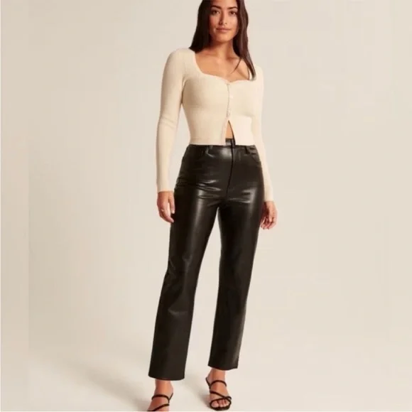 Abercrombie & Fitch Faux Leather Pants - Picture 3 of 15